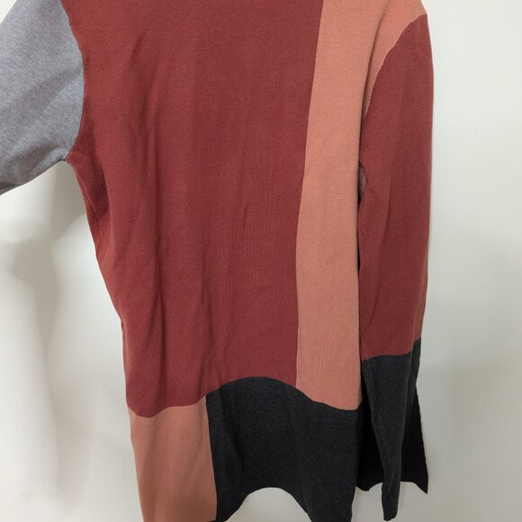 NWT Amalli Talli Pink/Grey/Camel Rust Combo Colorblock Cardigan size Large Tall - Picture 8 of 11